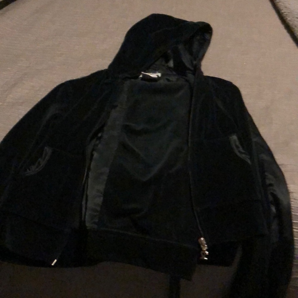 Black ladies velour leisure outfit